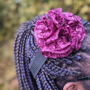 Fabric Pony Tail Band Pomegranate Floral Hand Band